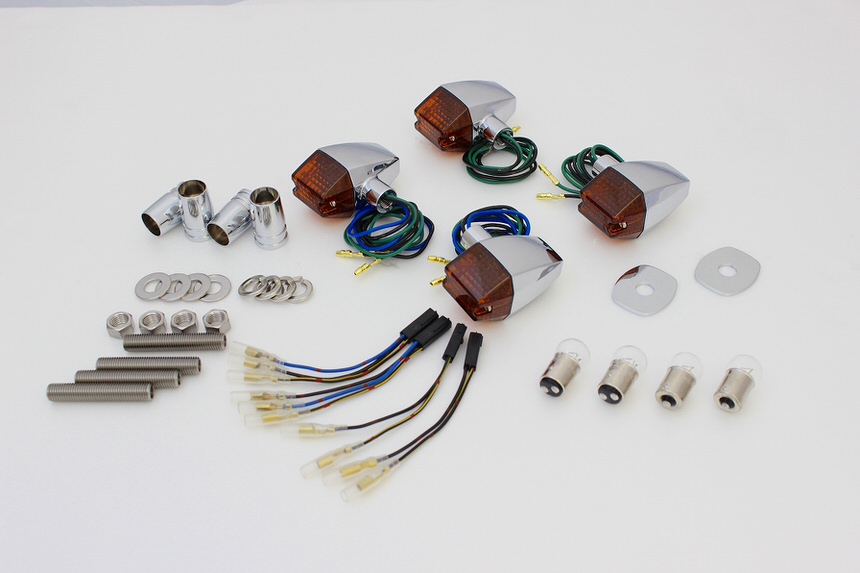 クラシカルスリム&シャープタイプウインカーセット メッキボディー/オレンジレンズ POSH（ポッシュ） ZRX400II（04年〜）