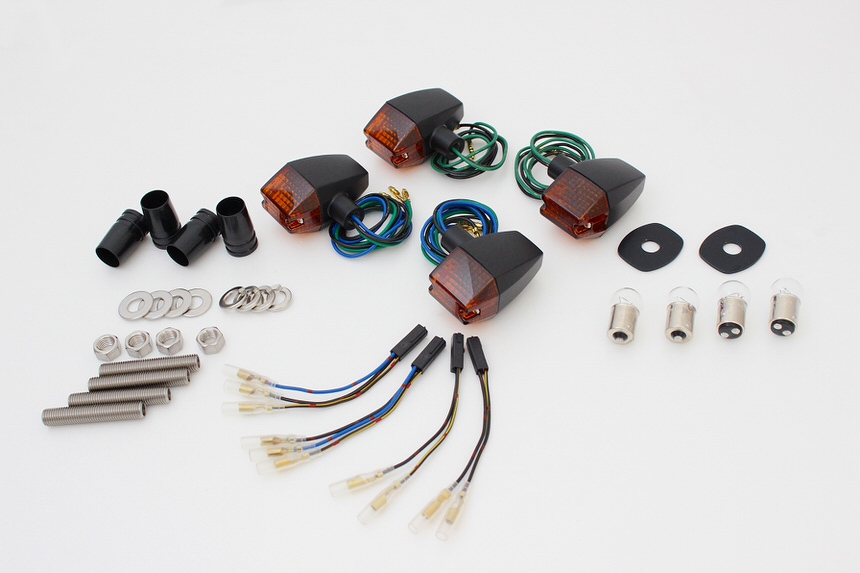 クラシカルスリム&シャープタイプウインカーセット ブラックボディー/オレンジレンズ POSH（ポッシュ） ZRX400II（04年〜）