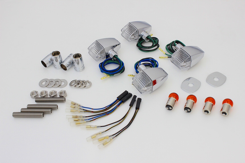 クラシカルスリム&シャープタイプウインカーセット メッキボディー/クリアーレンズ POSH（ポッシュ） ZRX400II（04年〜）