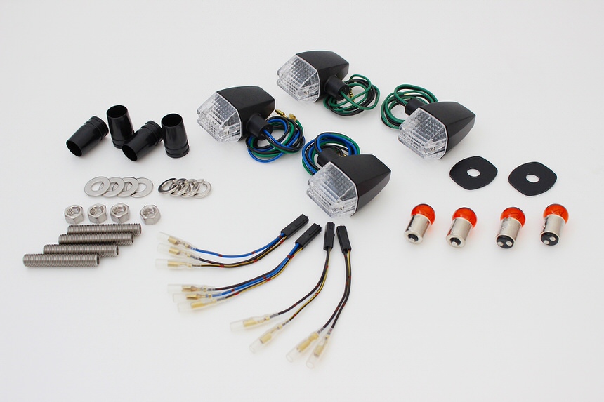 クラシカルスリム&シャープタイプウインカーセット ブラックボディー/クリアーレンズ POSH（ポッシュ） ZRX400II（04年〜）