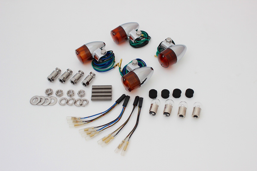 砲弾タイプウインカーセット メッキボディー/オレンジレンズ POSH（ポッシュ） ZRX400II（04年〜）