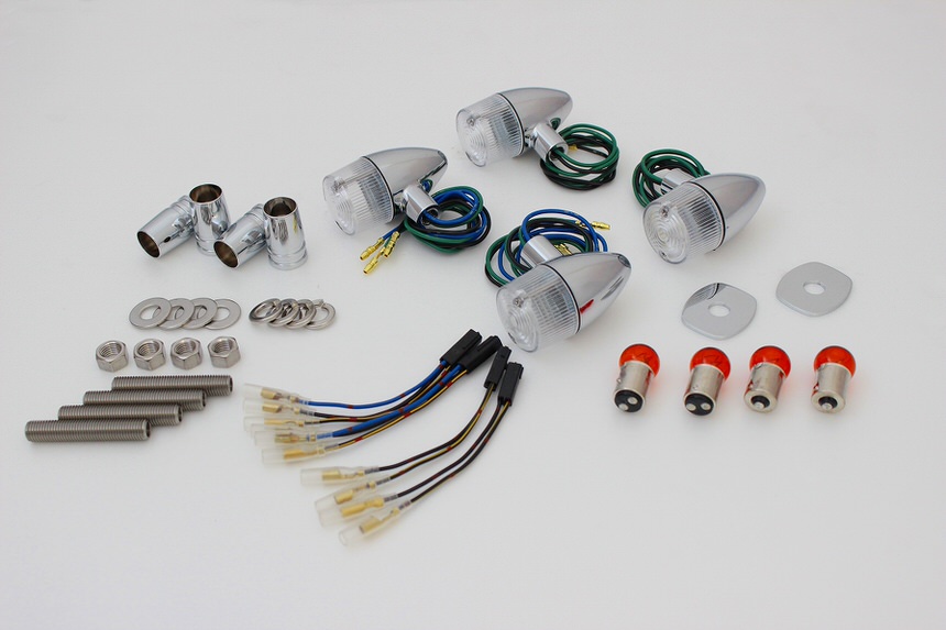 クラシカル砲弾タイプウインカーセット メッキボディー/クリアーレンズ POSH（ポッシュ） ZRX400II（04年〜）