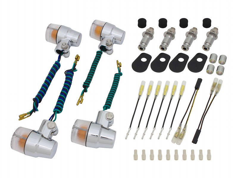 ボルトオンウインカーキット スーパーバイクミニタイプ メッキ/クリアレンズ POSH（ポッシュ） ZRX1200R（01〜03年）