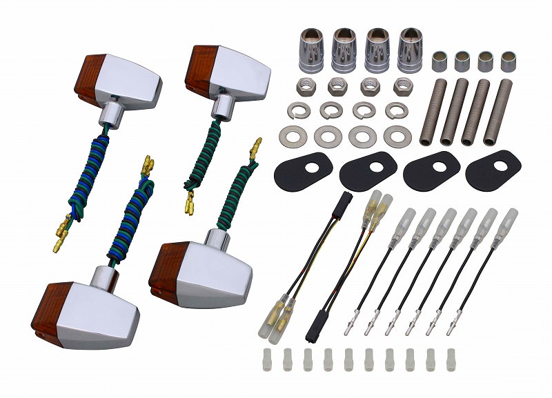 ボルトオンウインカーキット クラシカルスリム＆シャープタイプ メッキ/オレンジレンズ POSH（ポッシュ） ZRX1200R（01〜03年）