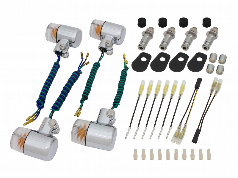 ボルトオンウインカーキット キャスト71タイプ メッキ/クリアレンズ POSH（ポッシュ） ZRX1200R（01〜03年）