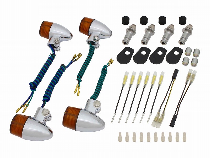 ボルトオンウインカーキット キャスト砲弾タイプ メッキ/オレンジレンズ POSH（ポッシュ） ZRX1200R（01〜03年）