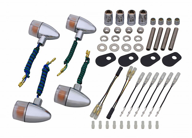 ボルトオンウインカーキット クラシカル砲弾タイプ メッキ/クリアレンズ POSH（ポッシュ） ZRX1200R（01〜03年）