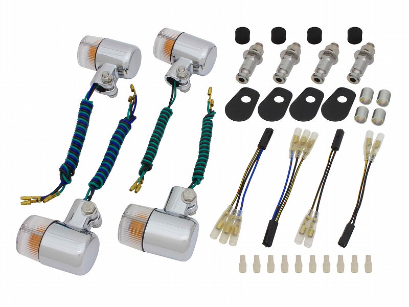 ボルトオンウインカーキット キャスト71タイプ メッキ/クリアレンズ POSH（ポッシュ） ZRX1200R（04〜08年）