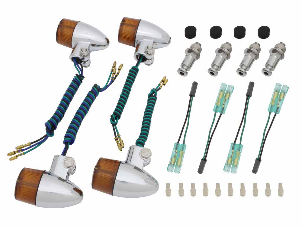 ボルトオンウインカーキット キャスト砲弾タイプ メッキ/オレンジレンズ POSH（ポッシュ） GSX400インパルス（99年〜）