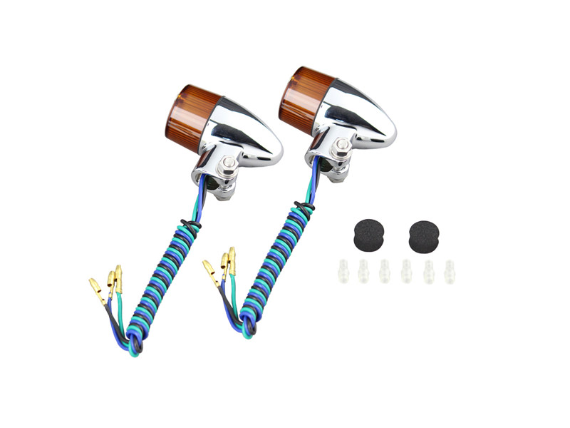 キャストウインカー 砲弾タイプ（ダブル球仕様）メッキ/オレンジレンズ 電球無 POSH（ポッシュ）