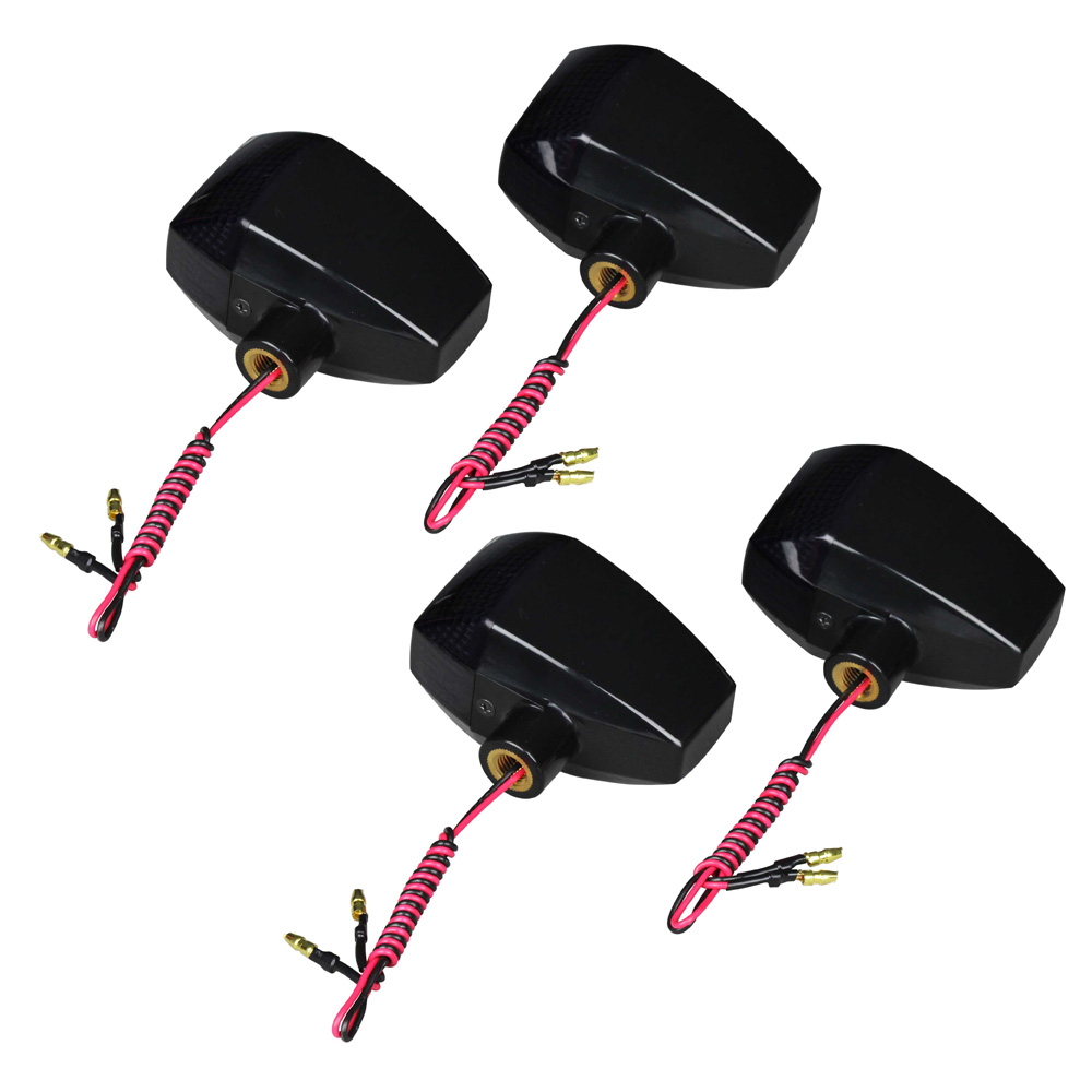 ZRタイプウインカー セミユニバーサルセット（スタンダードカットレンズ）4個セット ブラックボディ/スモーク ダブル球 POSH（ポッシュ）