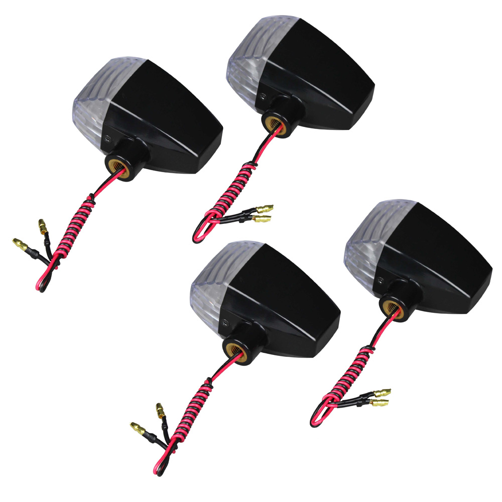 ZRタイプウインカー セミユニバーサルセット（クリスタルカットレンズ）4個セット ブラックボディ/クリアー ダブル球 POSH（ポッシュ）