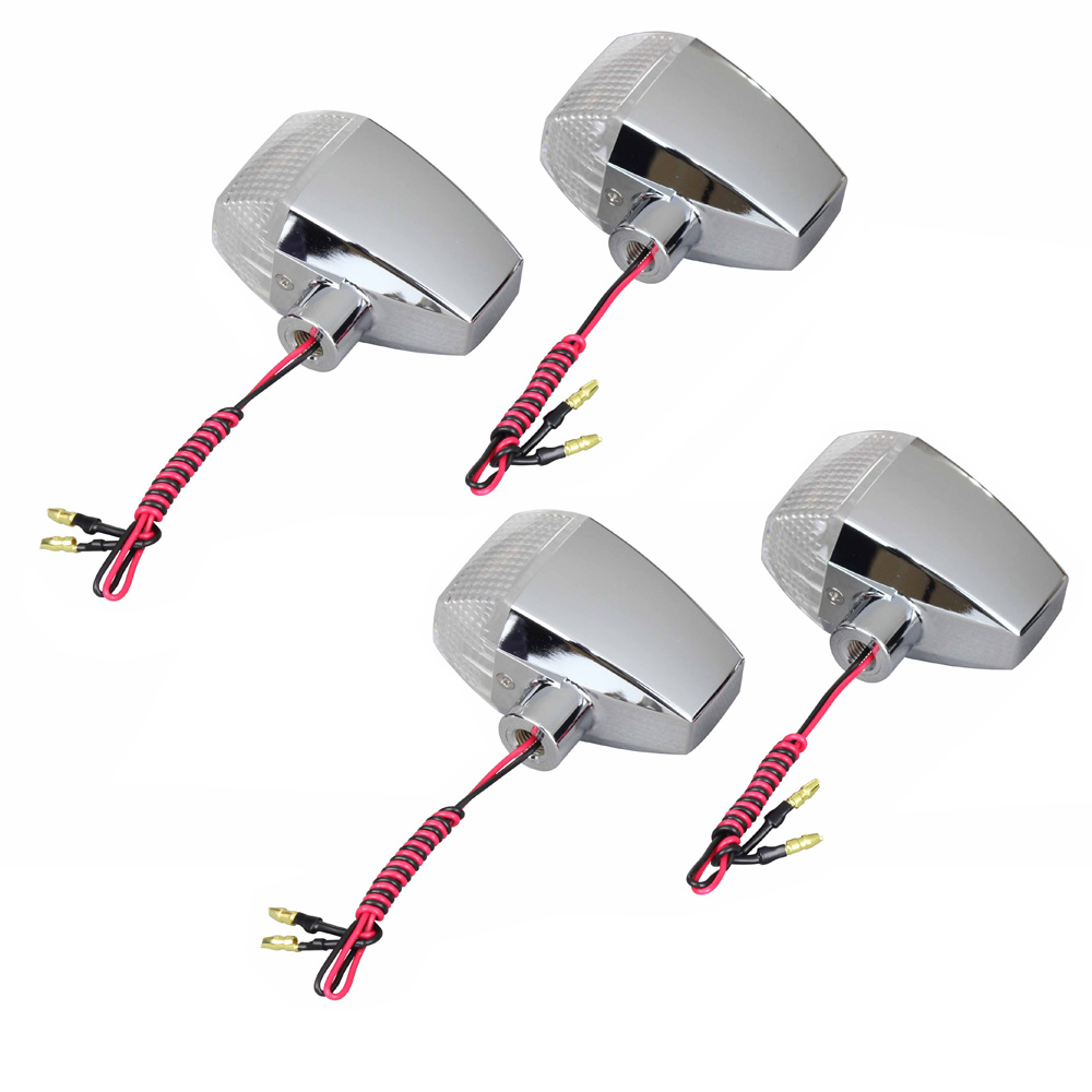 ZRタイプウインカー セミユニバーサルセット（クリスタルカットレンズ）4個セット メッキボディ/クリアー ダブル球 POSH（ポッシュ）