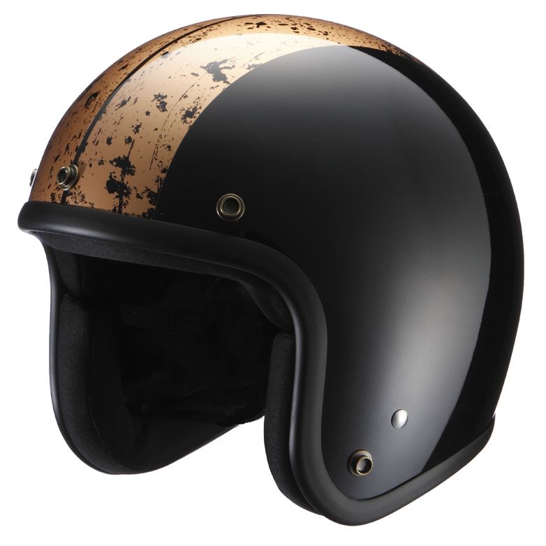 ジェットヘルメット LX FUSIONZ ブラック/ゴールド フリーサイズ（61-62cm）  RIDEZ（ライズ）