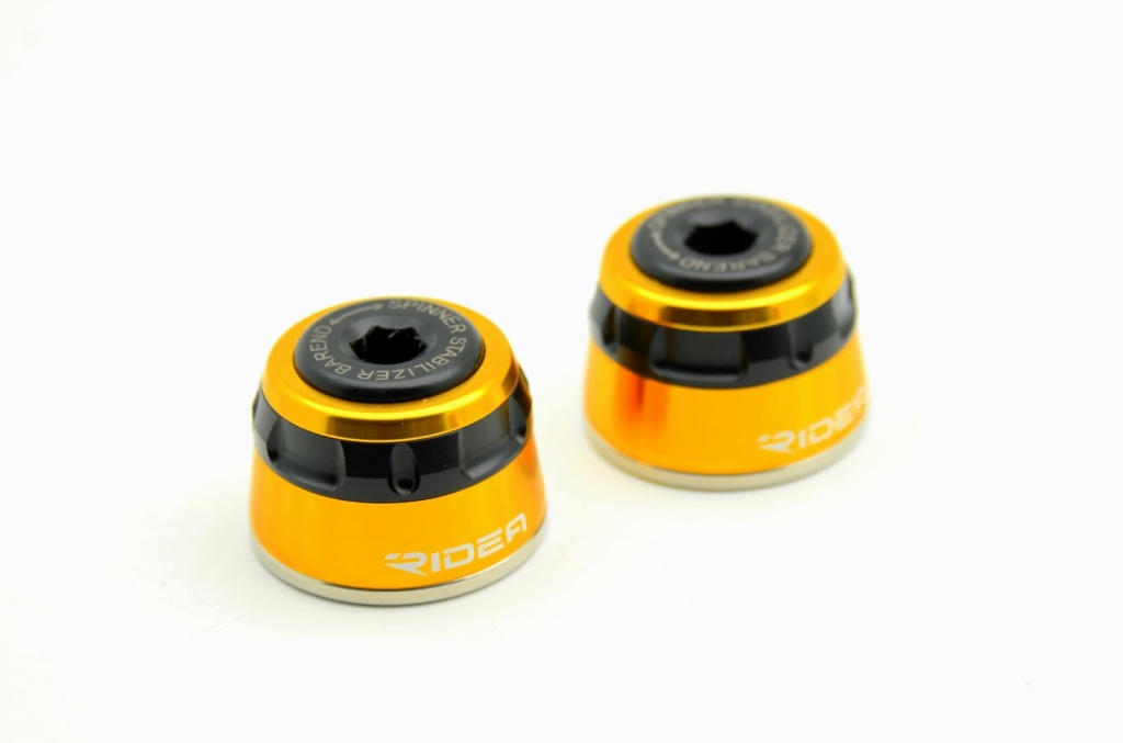 ハンドルバーエンド ショートタイプ ハンドル内径15.5-18mm カラー：ゴールド RIDEA（リデア）