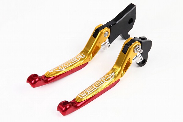 3Dスライド延長式ノブアジャストブレーキレバー 左右セット ゴールド（LV3-EE-A03-GD） RIDEA（リデア） PCX150（KF12/KF18）