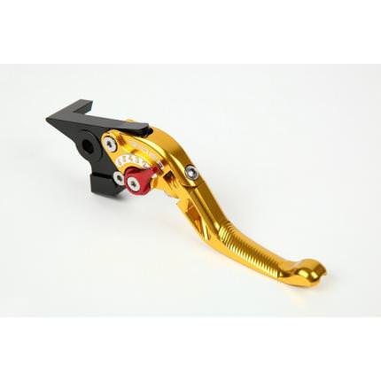 可倒式アジャストショートブレーキレバー右側 ゴールド RIDEA（リデア） マグザム（MAXAM）10〜12年