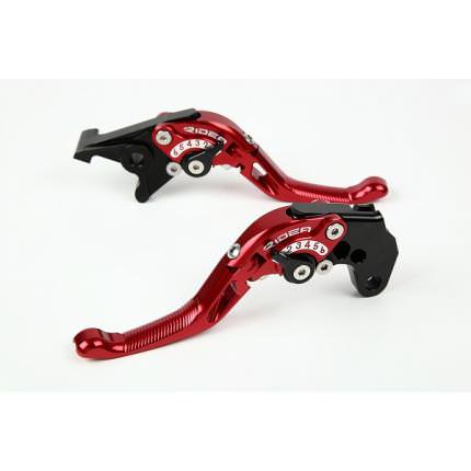 可倒式アジャストショートレバー ブレーキレバー左右セット レッド RIDEA（リデア） マグザム（MAXAM）10〜12年