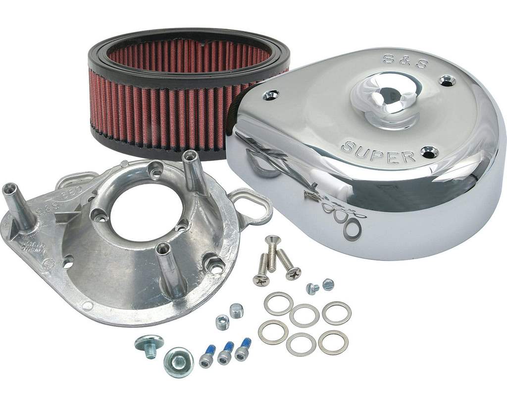ティアドロップエアクリーナーキット 52mmシングルボアEFI（022037） S＆S（エスアンドエス）