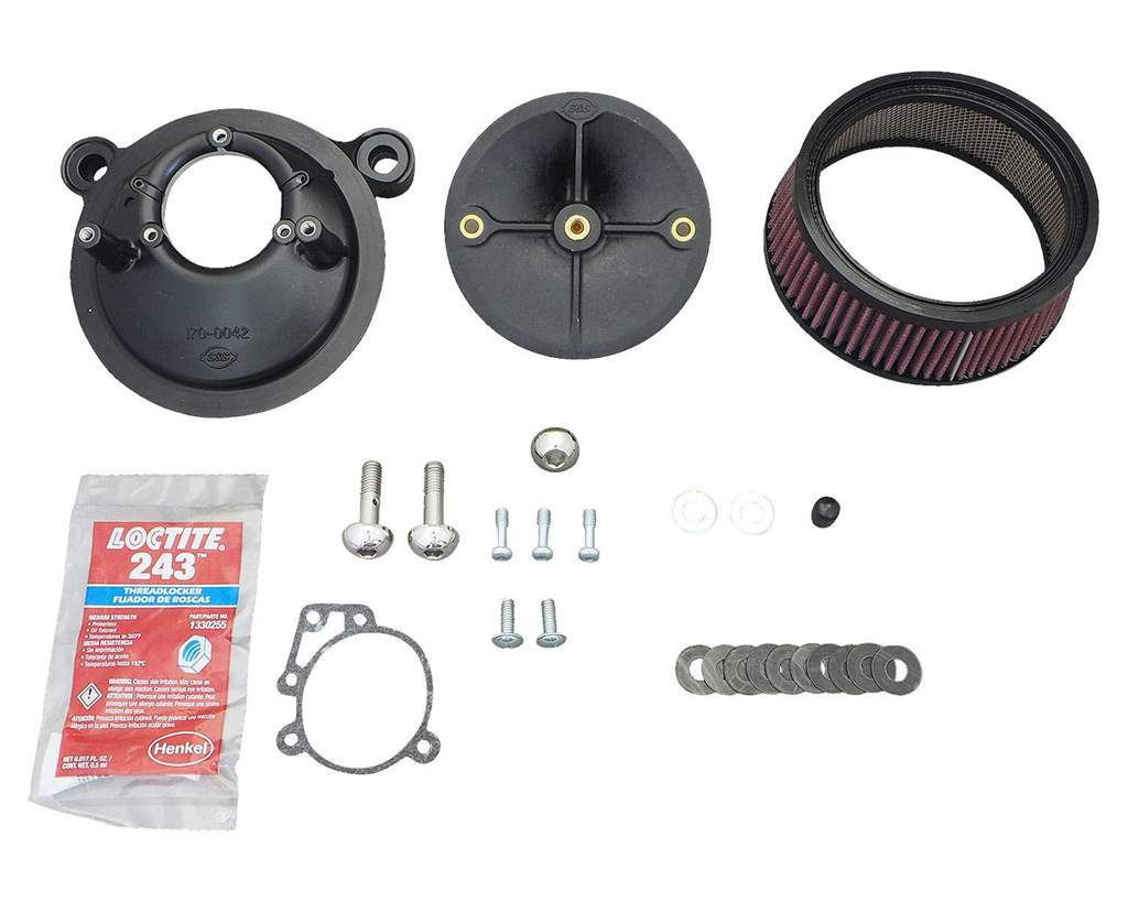 ステルスエアクリーナーキット 99-17y ビッグツイン 58mmシングルボア（022018） S＆S（エスアンドエス）