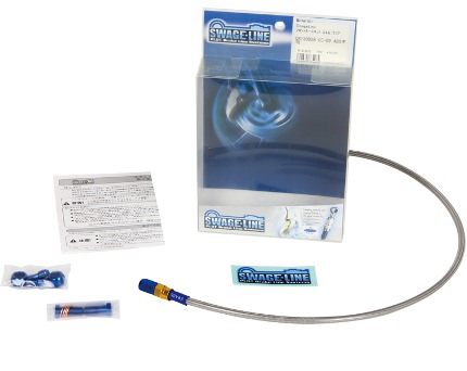 リアブレーキホースキット ゴールド・ブルー クリア スウェッジライン（SWAGE-LINE） Ninja400（ニンジャ）14年〜