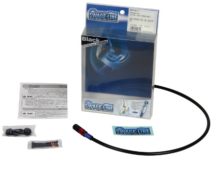 リアブレーキホースキット レッド・ブラック ブラックホース スウェッジライン（SWAGE-LINE） Ninja400（ニンジャ）14年〜