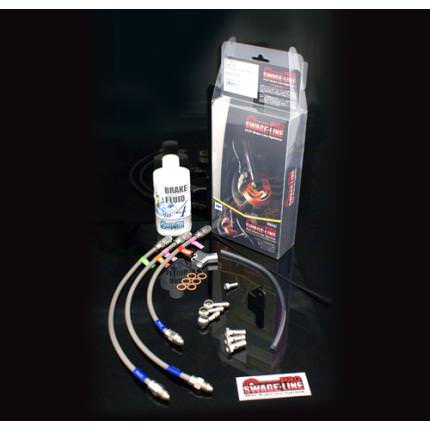 SWAGE-LINE-PRO フロントブレーキホースキット クリアホース ステンレス h型2本タイプ バイピース スウェッジライン ZX-14R 12年 ※ABS不可