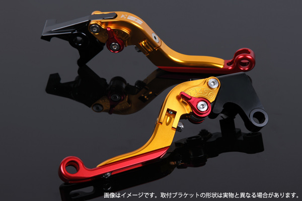 可倒延長式アジャストレバー クラッチレバー/ブレーキレバーセット 本体/ゴールド アジャスター/グリーン SSK SPEEDRA（スピードラ） GSX-R750（04〜05年）