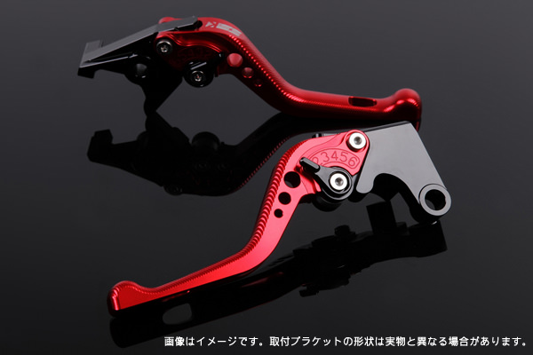 ショートアジャストレバー 3Dタイプ クラッチレバー＆ブレーキレバーセット レッド SSK SPEEDRA（スピードラ） TRIUMPH Street Twinストリートツイン（16年）