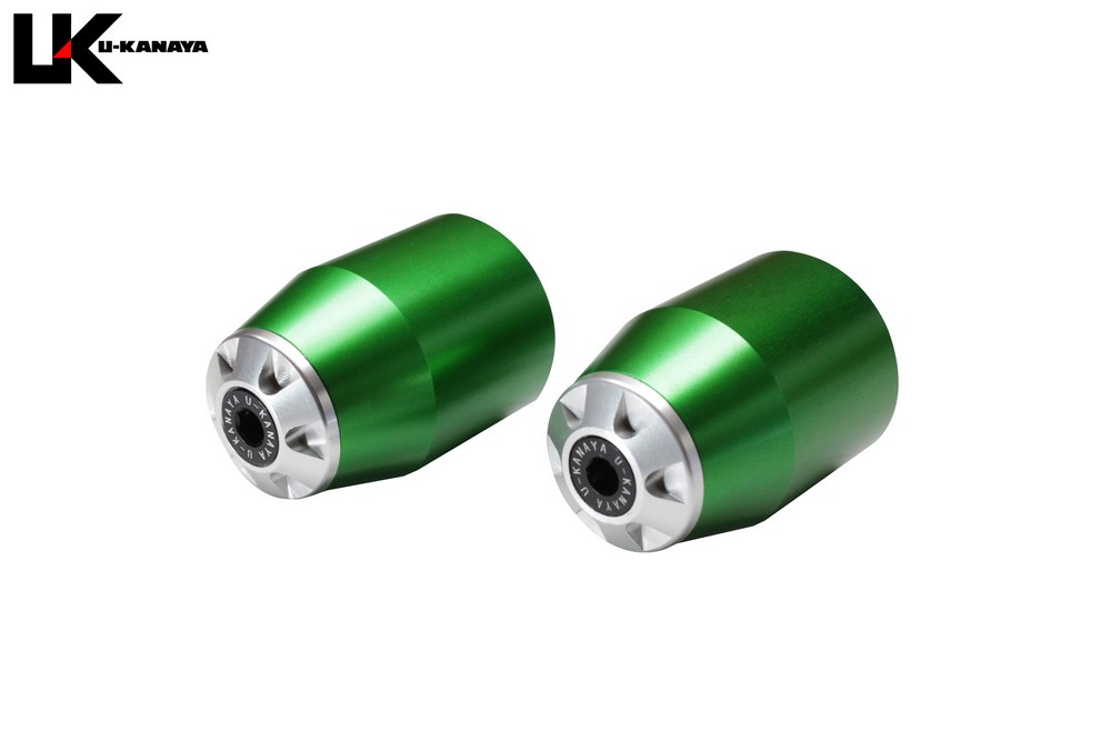 アルミビレットロングバーエンド ヘビーウェイトタイプ（グリーン） U-KANAYA XMAX250