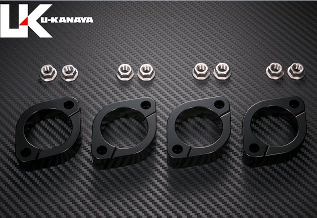 アルミ削り出しエキゾーストフランジ ブラック U-KANAYA ゼファー750/RS（ZEPHYR）