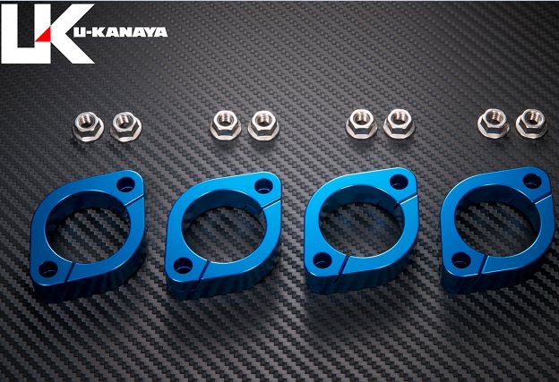 アルミ削り出しエキゾーストフランジ ブルー U-KANAYA ゼファー750/RS（ZEPHYR）