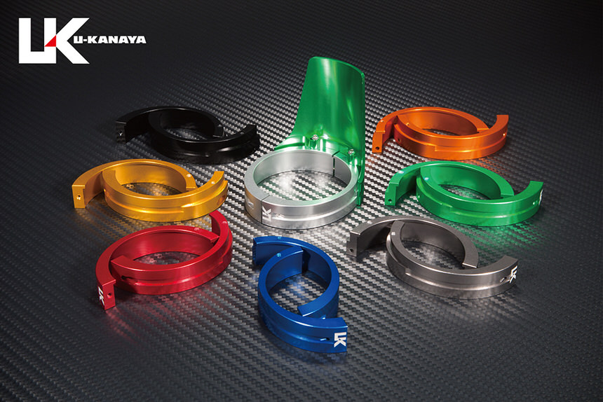 アルミビレットフロントフォークガード （グリーン） U-KANAYA XJR400R（RH02J）