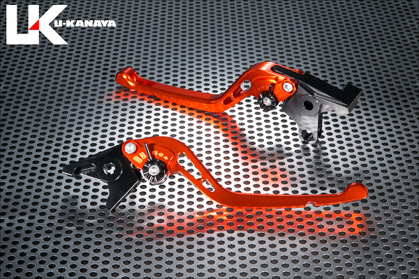 GPタイプ ロングアルミビレットレバーセット オレンジ（ツヤあり） U-KANAYA CBR400R/400X（22年）