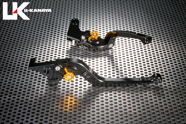 可倒式Rタイプ アルミビレットレバーセット（ブラック） U-KANAYA Dトラッカー125（D-TRACKER）