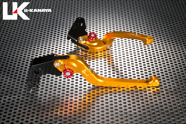 可倒式Rタイプ アルミビレットレバーセット（ゴールド） U-KANAYA GSX-R750（06〜10年）