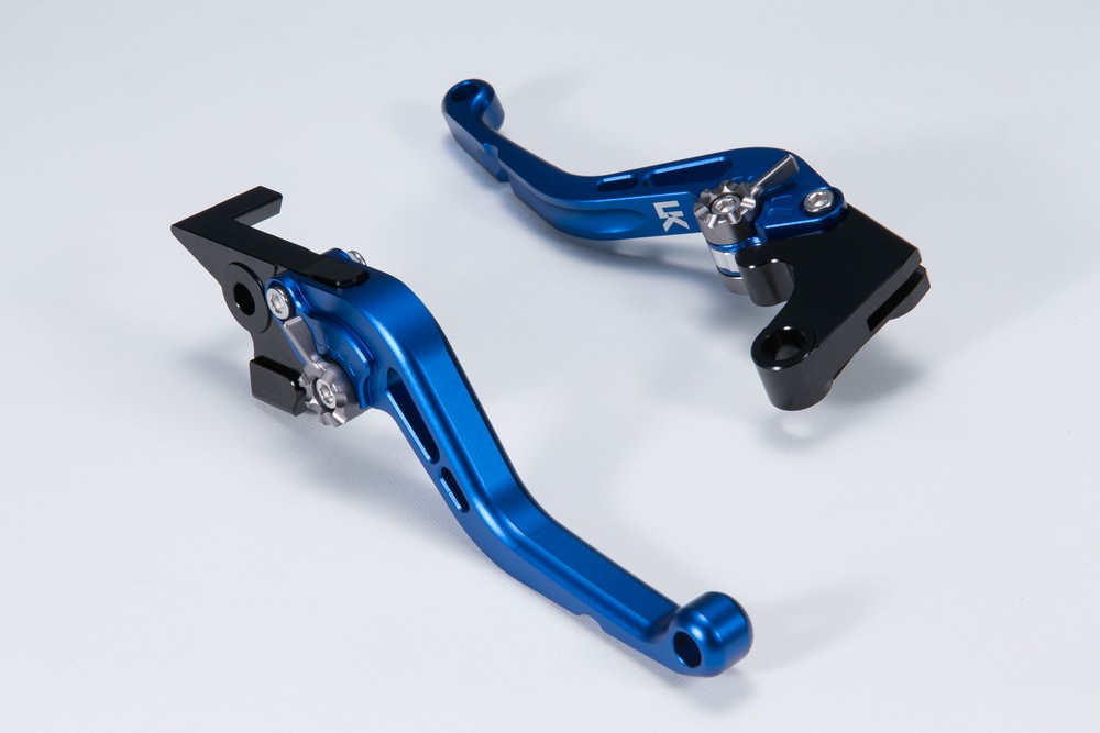 スタンダードタイプ ショートアルミビレットレバーセット マットブルー U-KANAYA GSX-R750（08〜10年）