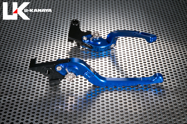 可倒式Rタイプ アルミビレットレバーセット（ブルー） U-KANAYA YZF-R6（99〜04年）