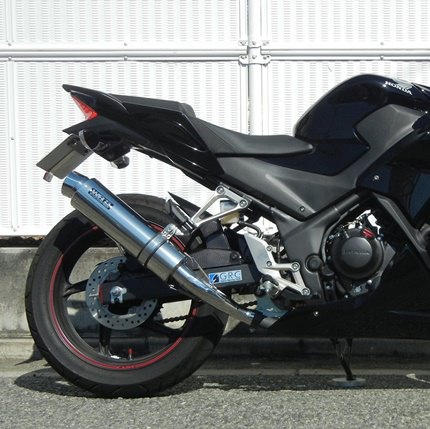 リアエキゾーストマフラー ステンレス（ラウンドタイプ）JMCA認証 WR'S（ダブルアールズ） CBR250R（14年〜）