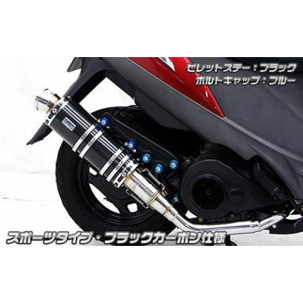 アニバーサリーマフラー スポーツタイプブラックカーボン ウイルズウィン アドレスV125（O2センサーなし）