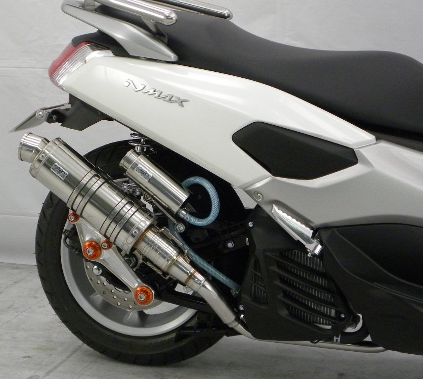 アニバーサリーマフラー スポーツタイプ ステンレス ビレットステー/シルバー ボルトキャップ/レッド ウイルズウィン（WirusWin） NMAX（2BJ-SED6J・EBJ-SE86J）