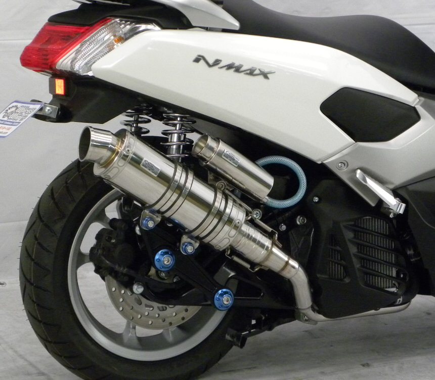 アニバーサリーマフラー スポーツタイプ ステンレス ビレットステー/ブラック ボルトキャップ/レッド ウイルズウィン（WirusWin） NMAX（2BJ-SED6J・EBJ-SE86J）