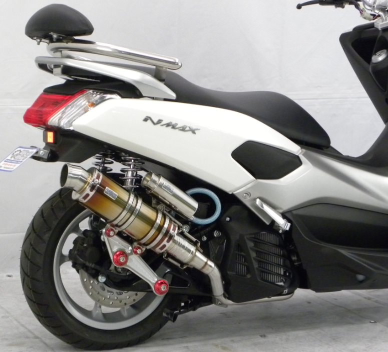 アニバーサリーマフラー スポーツタイプ チタン ビレットステー/シルバー ボルトキャップ/ブルー ウイルズウィン（WirusWin） NMAX（エヌマックス）2BJ-SED6J・EBJ-SE86J