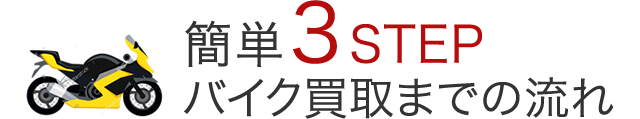 簡単3STEPバイク買取までの流れ