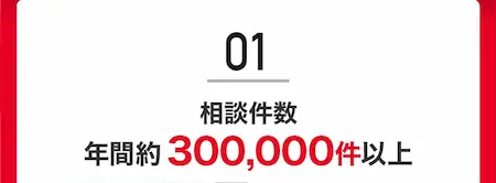01 相談件数 年間300,000件以上