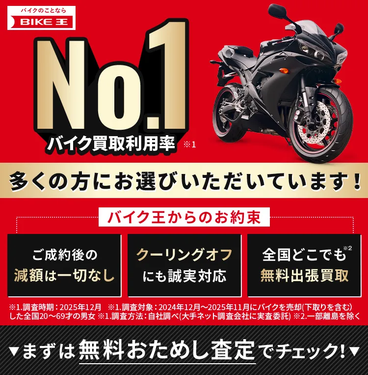 バイク王 バイク買取利用率No.1